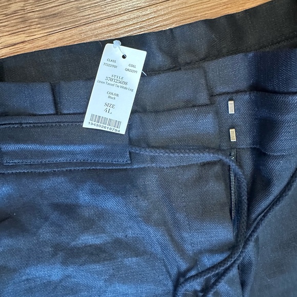 White House Black Market Black Wide-Leg Pants with Tassel Tie size 4 Long - Picture 2 of 4